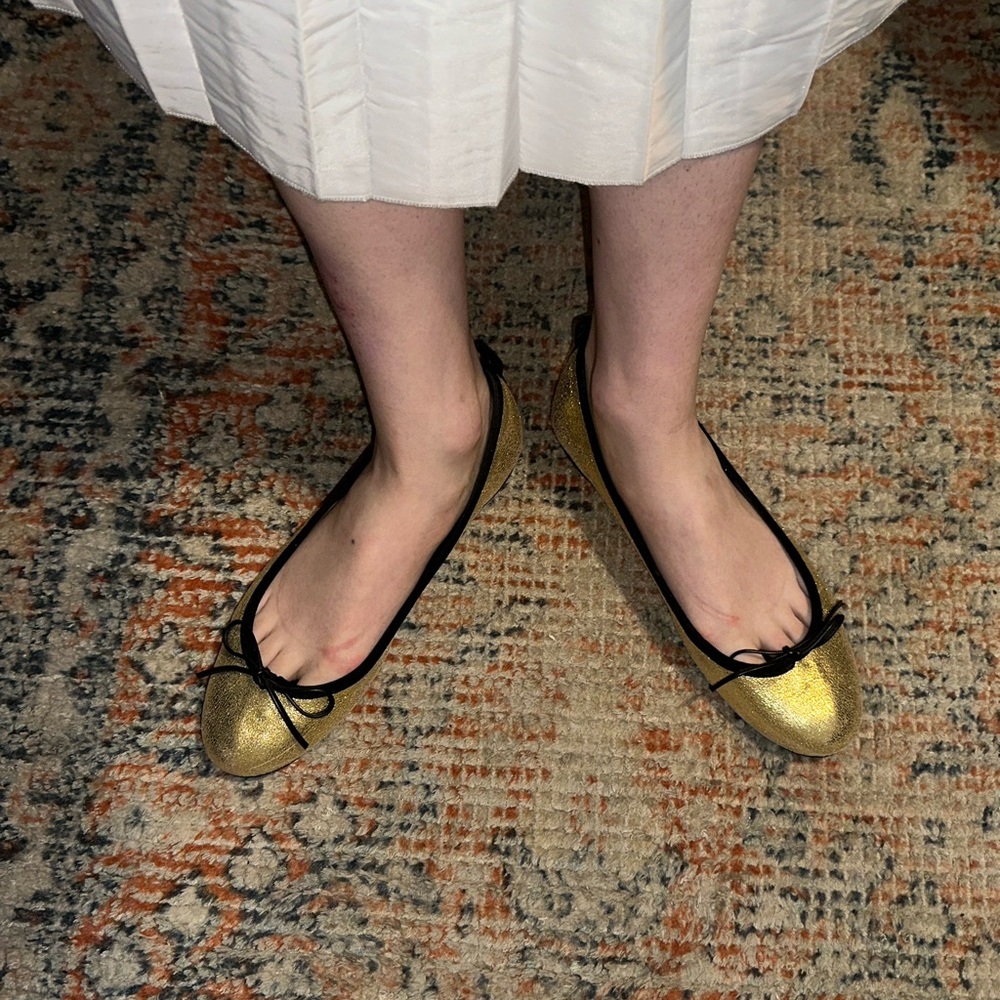 Gucci Gold Ballet Flats